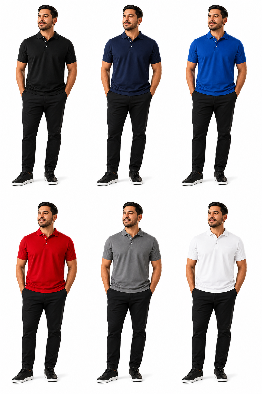 Playera Polo Lisa en color Negro